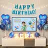 宫薰生日装饰场景男孩气球男童投屏电视派对周岁快乐背景墙布置宝蓝色 实拍图