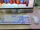 MageGee GK980 机械手感键鼠套装 98键RGB背光有线键盘 办公游戏键盘鼠标套装 电脑笔记本键鼠 白蓝色 实拍图
