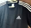 adidas纯棉休闲三条纹针织运动圆领正肩短袖T恤上衣男夏阿迪达斯   黑色/白   M 实拍图