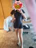 Keep泳衣女士专业连体平角游泳衣竞速保守大码温泉泳装047 黑色 M  实拍图