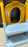 世纪宝贝（babyhood）儿童马桶辅助器 宝宝阶梯架坐便圈扶手架座便器 PU软坐垫 天空蓝 实拍图