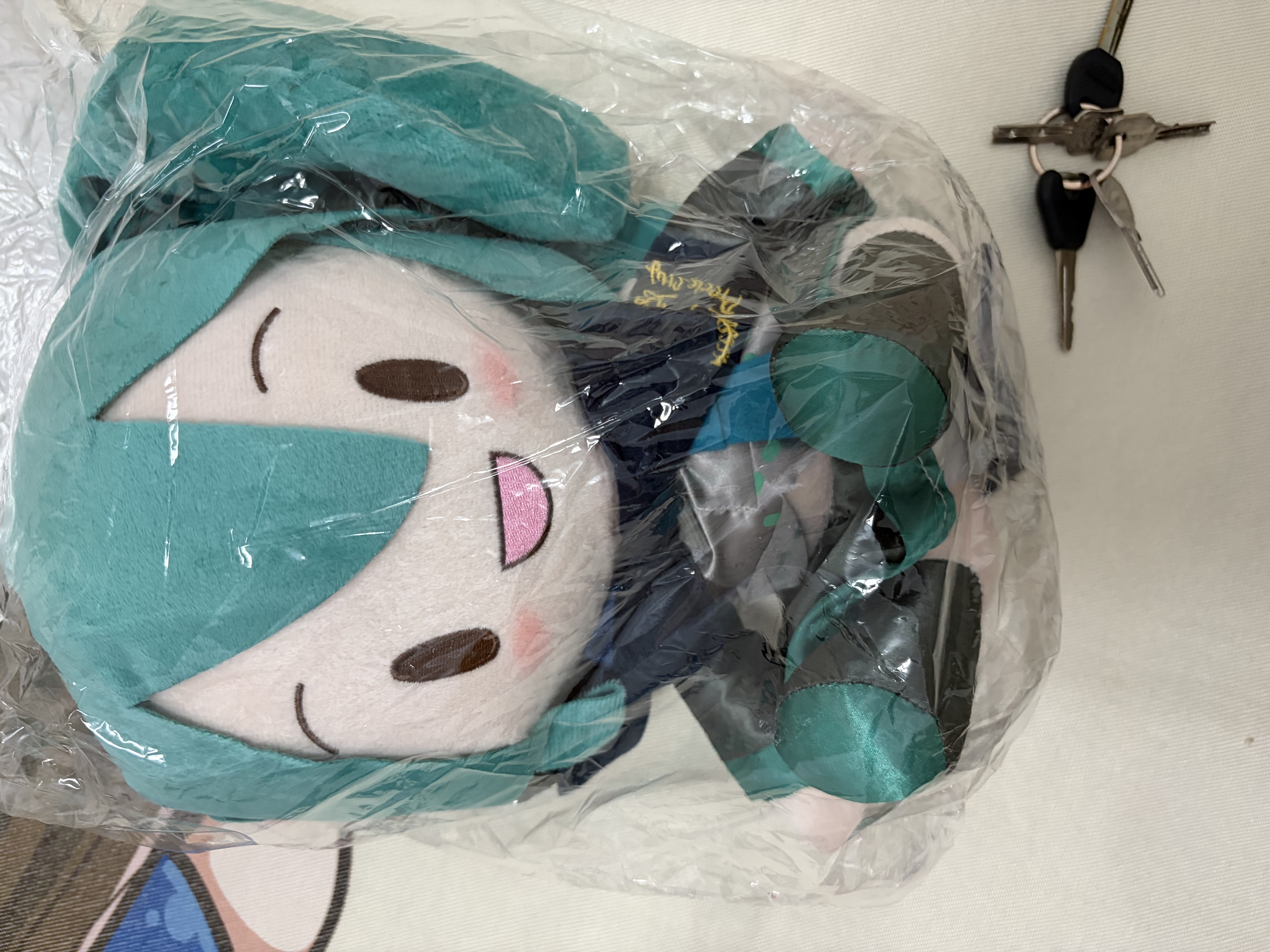 绿音fufu玩偶MIKU周边抱枕雪深海樱粉未来毛绒公仔女友生日礼物女 32cm 绿色初音【带蝴蝶结】 现货+礼袋+贺卡 实拍图