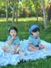 嘟嘟家儿童套装夏季男童T恤短裤两件套女童连衣裙宝宝童装花苞裙夏装潮 蓝色系条纹 100 晒单实拍图