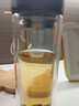 富光 1984 男女士双层玻璃杯 水杯 支持团购定制 304杯子泡茶杯400ML黑 实拍图