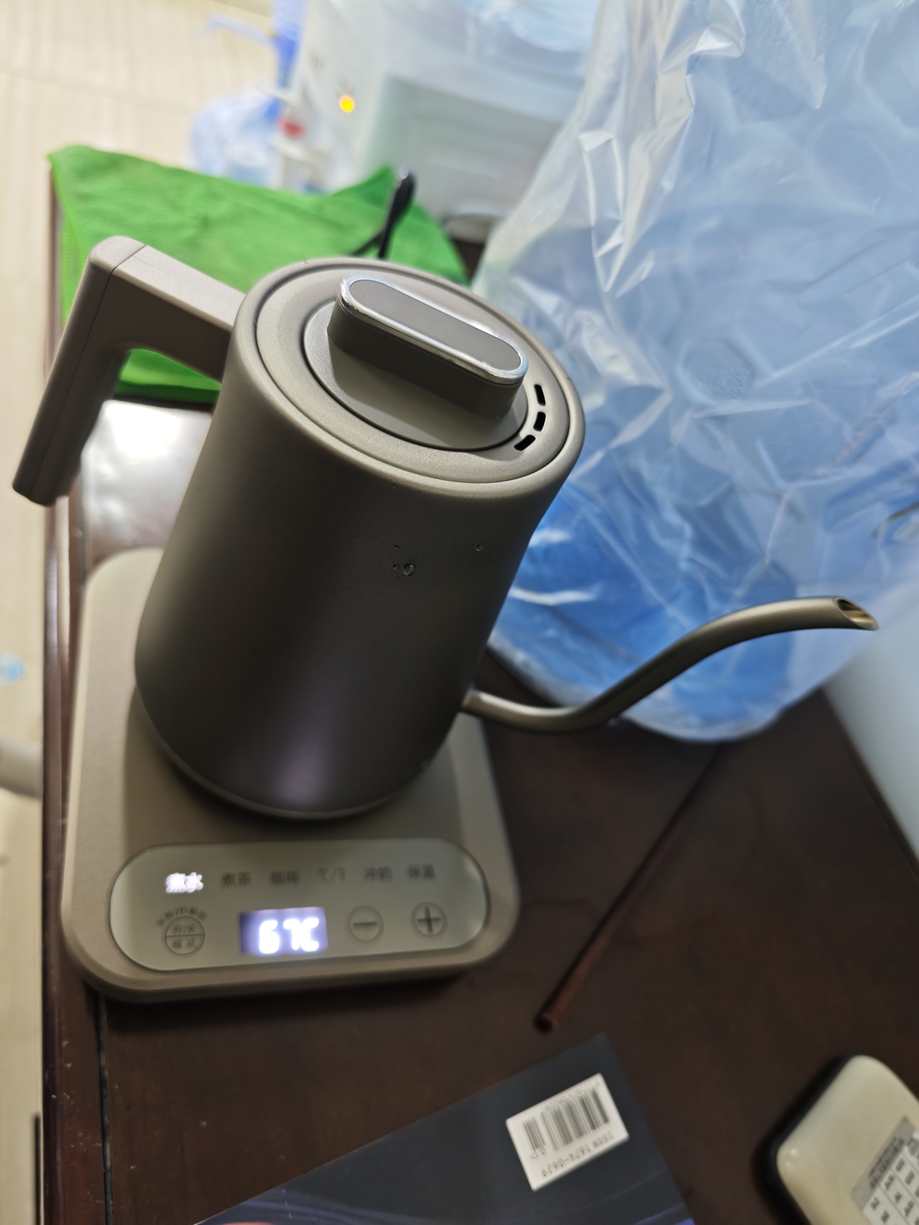 益武手冲咖啡壶316不锈钢恒温冷泡纯钛茶壶家用大容量耐高温烧水壶 纯钛细嘴恒温电水壶MK-J-17TA 1L 实拍图