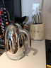SMEG/斯麦格复古电热水壶KLF04烧水养生壶大容量家用不锈钢恒温泡茶咖啡自动断电保温生日乔迁新婚礼物 1.7L 电镀银色 实拍图