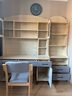 尚静 书桌书柜组合实木电脑桌家用欧式学习桌写字台办公桌 M款蓝+橡木色欧式 书桌(140*60*205)+书柜+椅子 实拍图