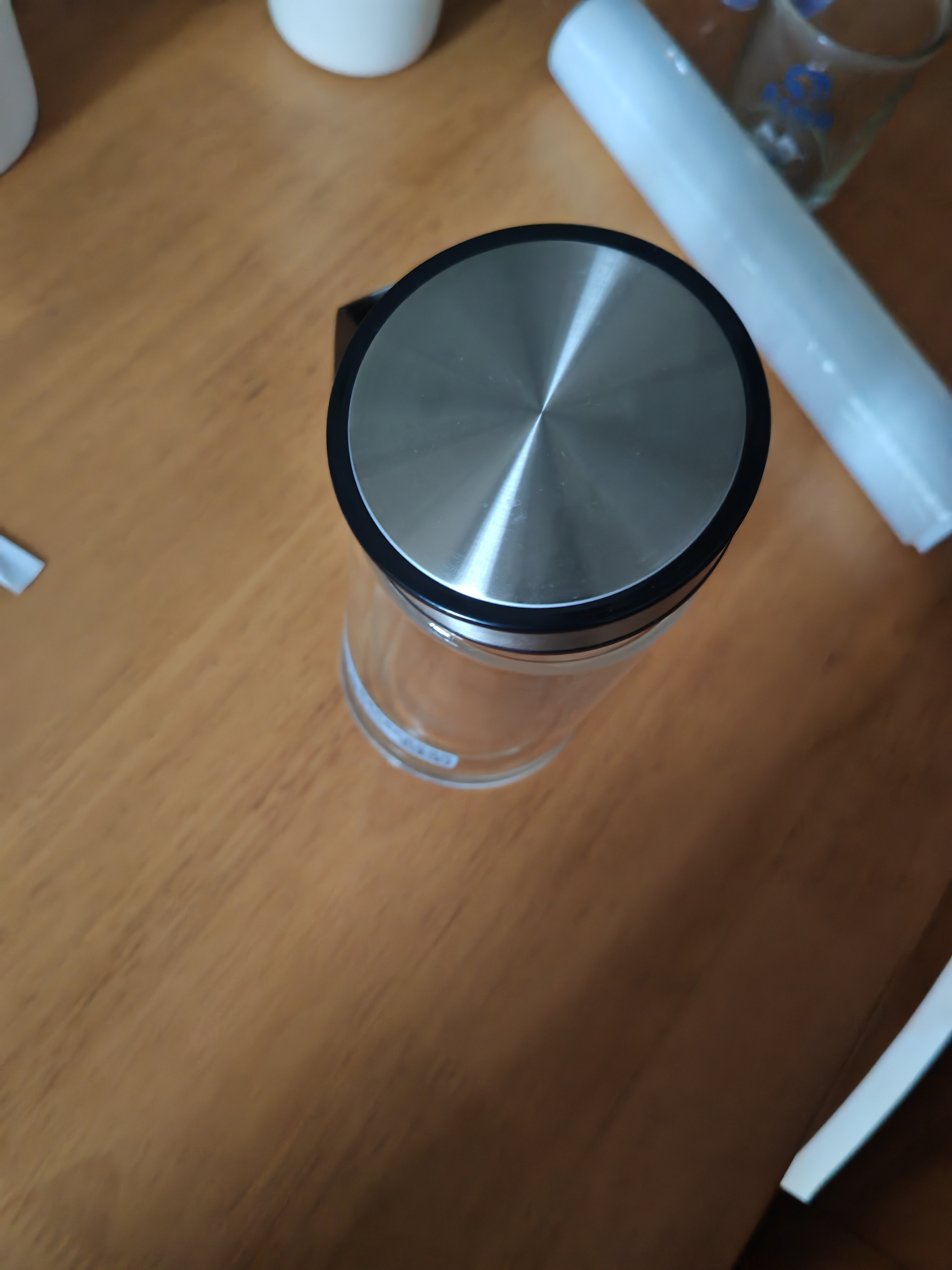 希诺抗菌玻璃杯双层带把手泡茶杯子男高档钛杯家用办公水杯XN-9321KT 实拍图