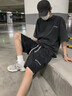 TUCANO啄木鸟扎染纹理短裤男款夏季美式复古宽松直筒五分裤潮牌休闲中裤 黑色 强烈推荐 4XL （建议175-190斤） 实拍图