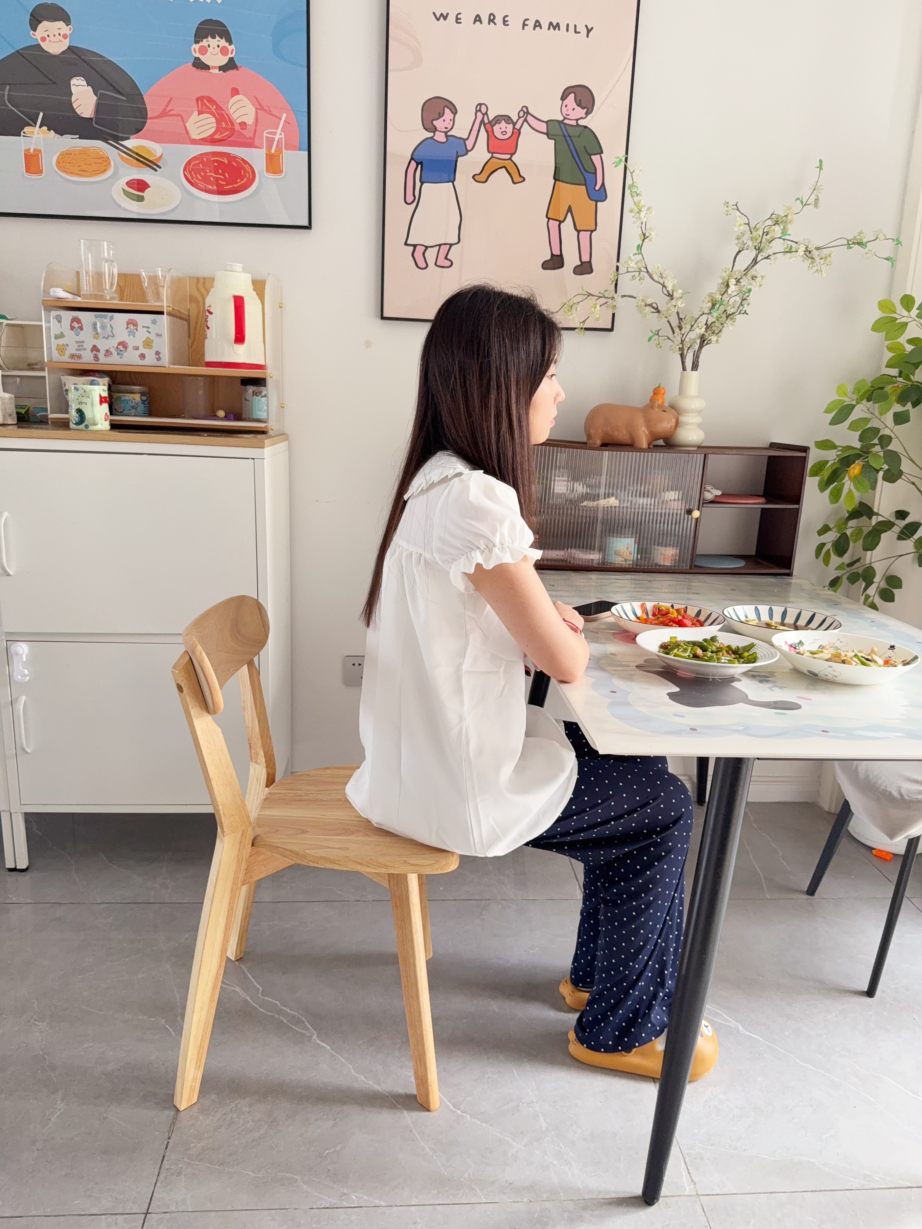 朴昂实木靠背餐椅家用餐桌椅餐厅休闲椅书房书桌椅商务办公椅原木色 实拍图