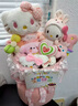 AWHAHelloKitty玩偶花束库洛米卡通毛绒玩偶花束生日礼物送女朋友 糖果色hellokitty玩偶花束+礼袋灯串 实拍图