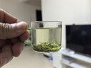 六色茶杯含杯架加厚耐热玻璃品茗杯水杯带把杯功夫茶具喝茶收纳 六色品茗杯（6只）+竹木杯架 100ml 实拍图