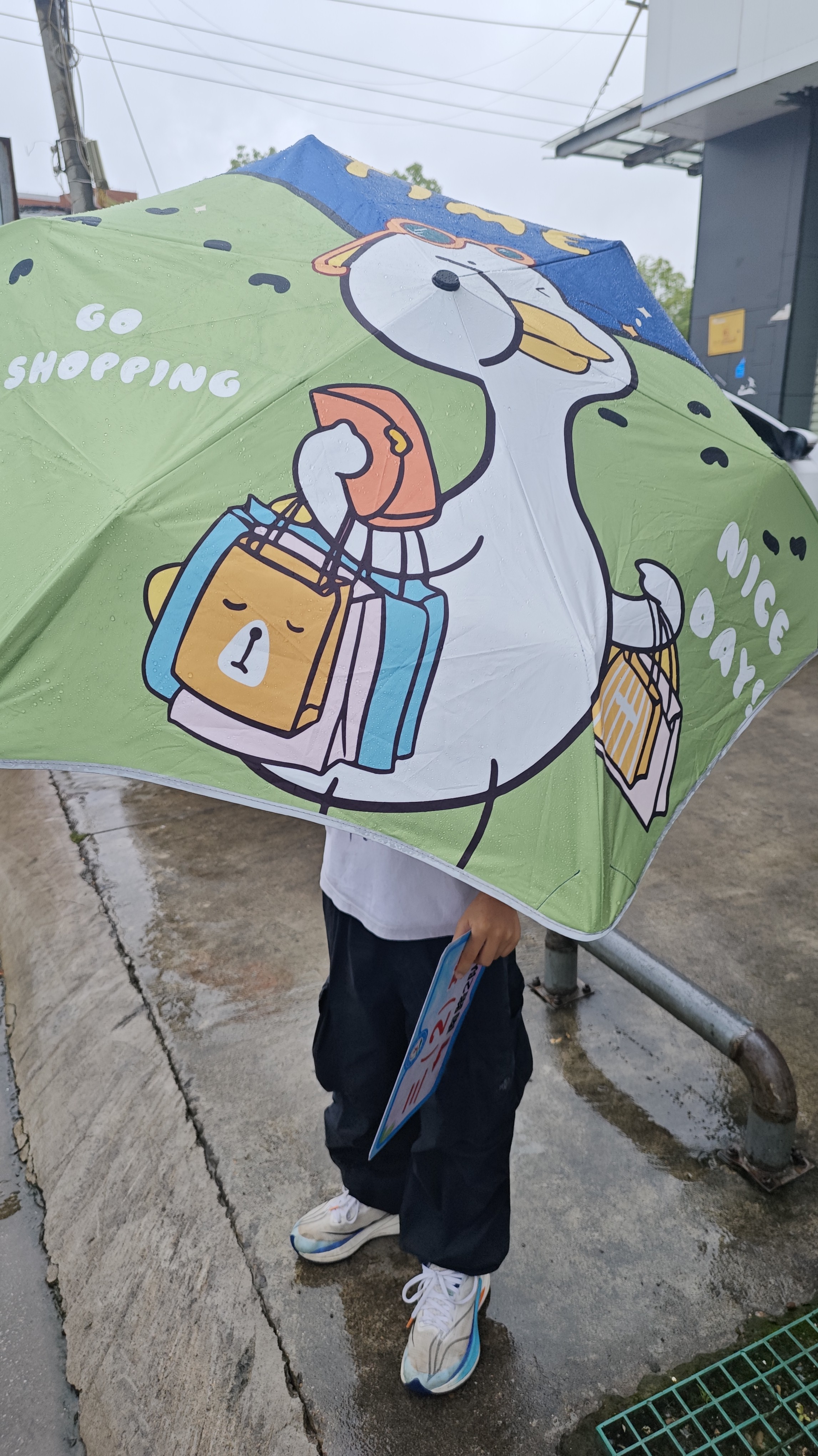 英玛仕（ENGMARSS）儿童雨伞全自动折叠遮阳太阳伞7-12岁晴雨两用一键全收-购物鸭鸭 实拍图