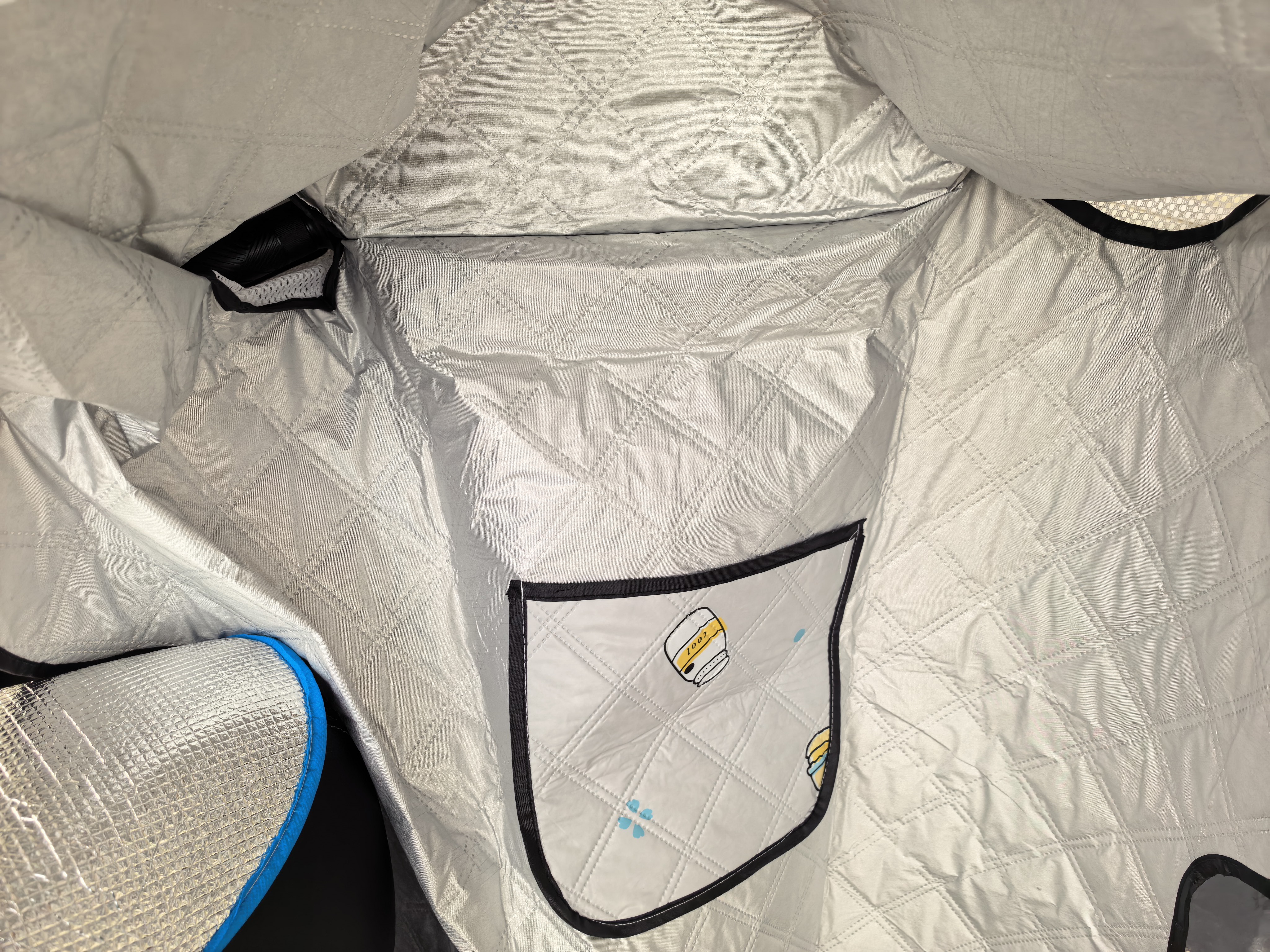 绿源（Luyuan）电动车挡风被夏季防晒遮阳薄款电瓶摩托车防水遮阳罩卡通四季通用 浅灰-快乐兔【夏季薄款+加宽侧翼】 实拍图