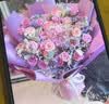 冉子花坊鲜花速递粉玫瑰百合向日葵混搭花束送女友生日礼物同城配送 韩式紫玫瑰绣球混搭花束 实拍图