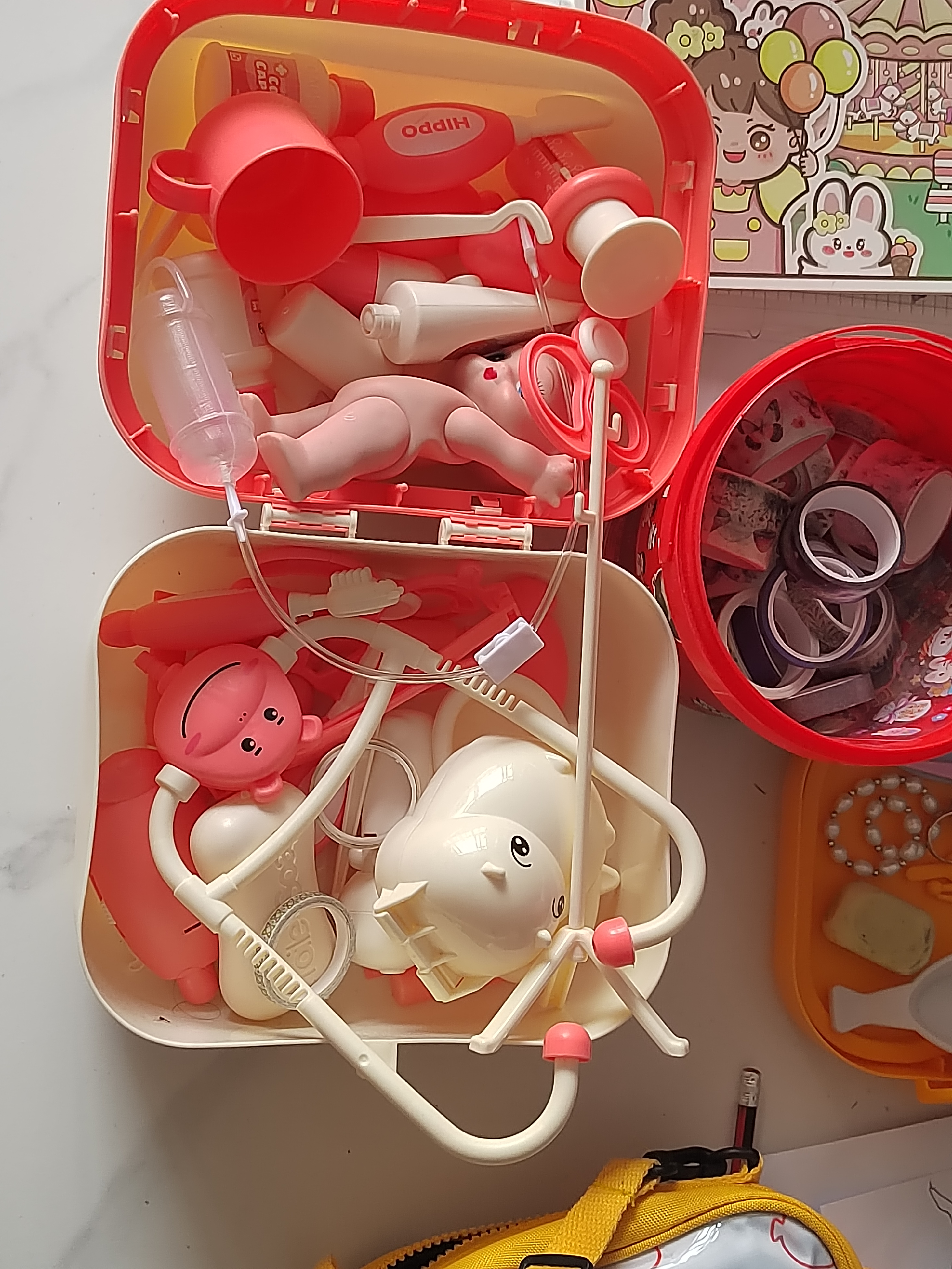 欣格儿童过家家玩具仿真小医生护士扮演套装医疗医药箱听诊器打针医院牙科看病女孩3-6岁宝宝生日礼物58件粉 实拍图