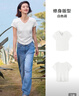 森马（Semir）短袖t恤女短款修身圆领内搭26夏凉感收腰V领上衣辣妹109326100003 实拍图