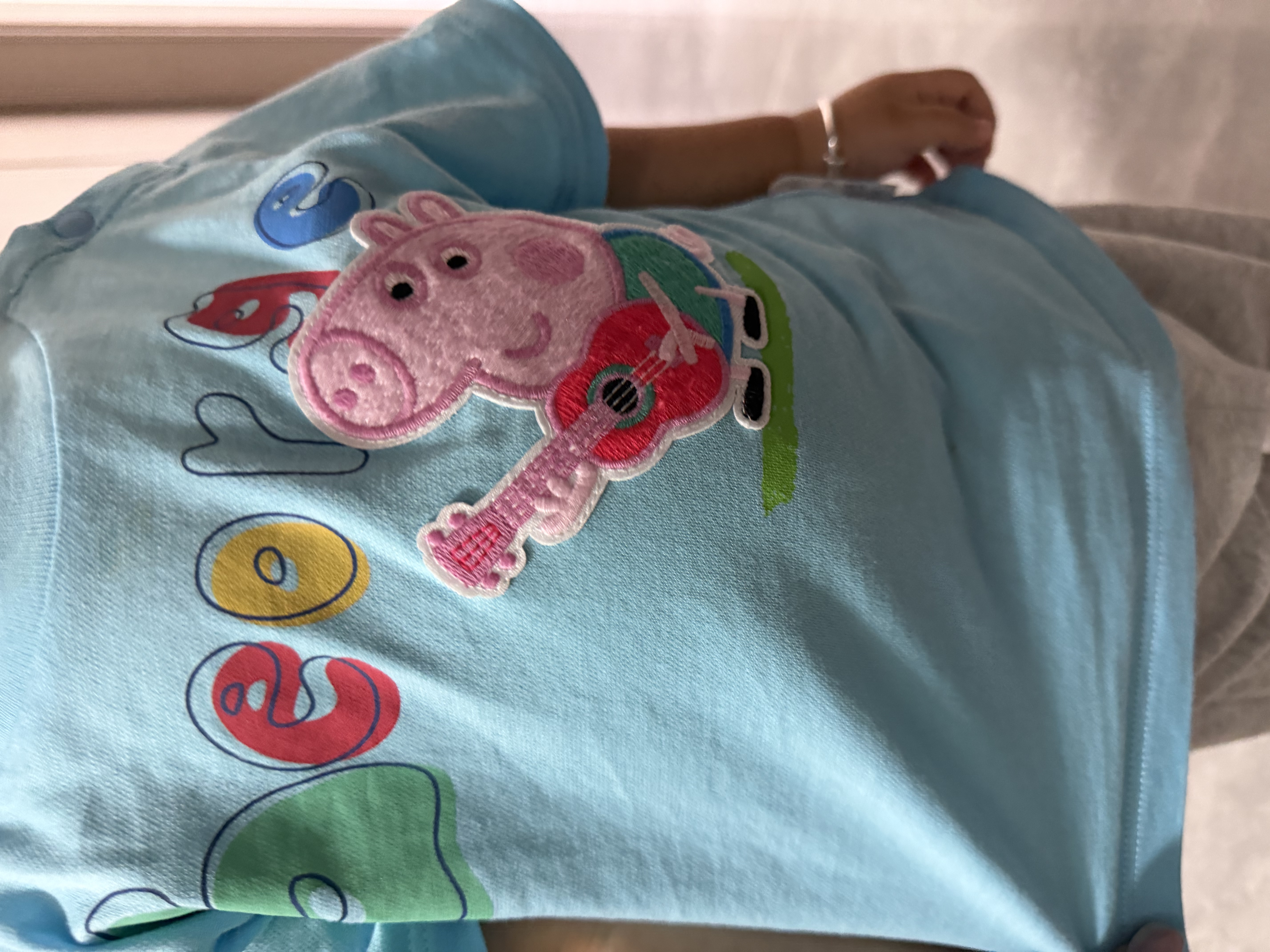 巴拉巴拉【小猪佩奇IP商场同款】婴儿短袖t恤男女童夏季 蓝色调00488 80 实拍图