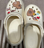 名创优品（MINISO）洞洞鞋女款夏季户外穿eva防滑防臭可DIY沙滩鞋增高凉拖鞋女士 卡其+海洋星星 36-37 实拍图