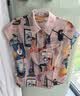 德玛纳（dme）【抽象印染人物衬衣】夏季翻领口袋拼接欧根纱衬衫女装上衣 实拍图