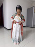 罗蒙儿童汉服中秋节女童唐装女孩古装毕业演出服 敦煌绿 130 实拍图