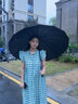 爱上雨24骨长柄雨伞男士大号自动暴雨专用伞加固结实抗风定制直杆大伞男 全纤维中棒-加大-24骨经典黑 实拍图