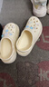 名创优品（MINISO）洞洞鞋男女款EVA夏外穿沙滩凉鞋防滑踩屎感情侣 卡其+浅蓝蝶语 实拍图