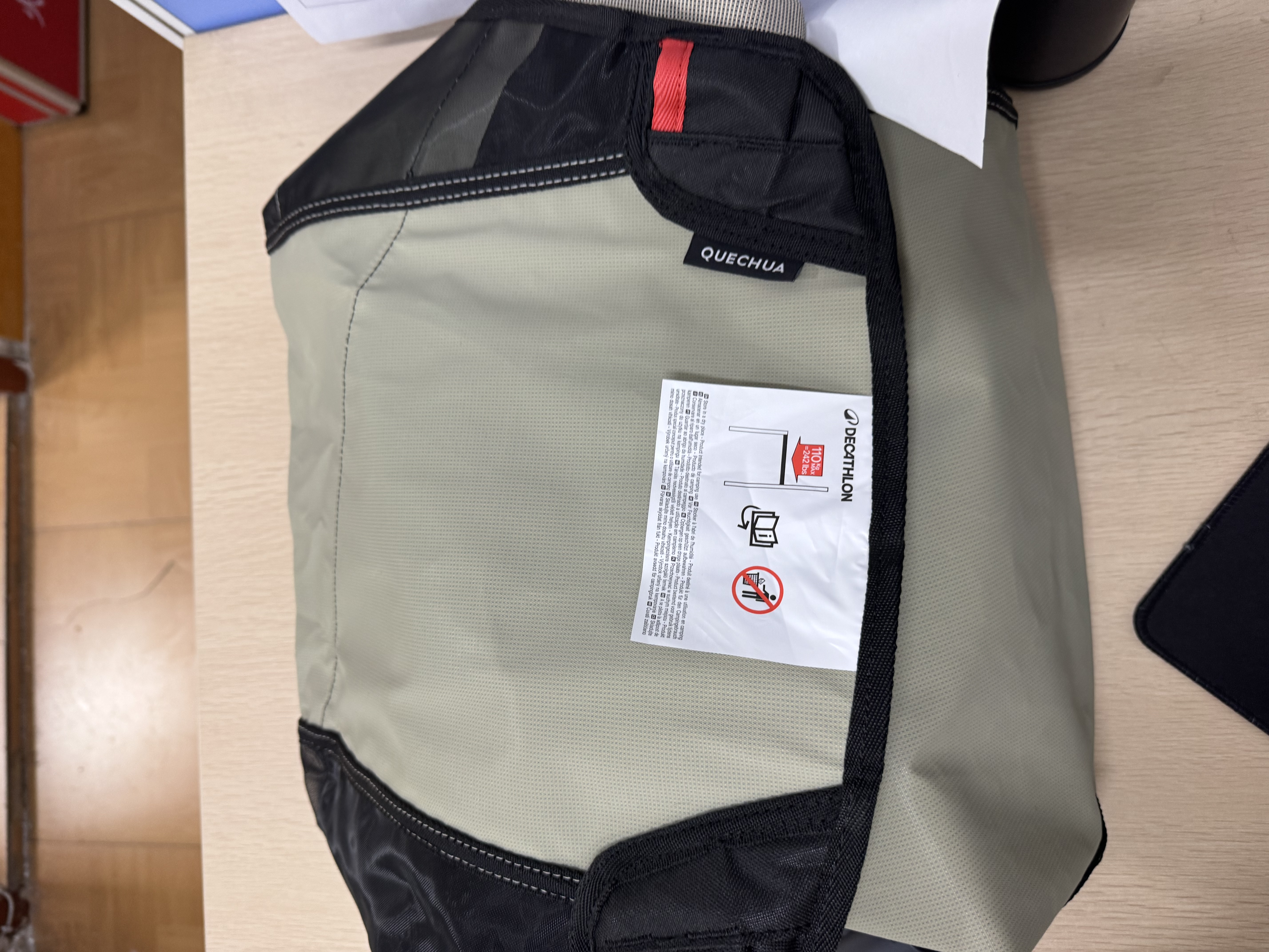 迪卡侬户外露营折叠椅折叠凳便携超轻小钓鱼椅子凳子靠背月亮椅qumc 伯爵茶米-L号 实拍图