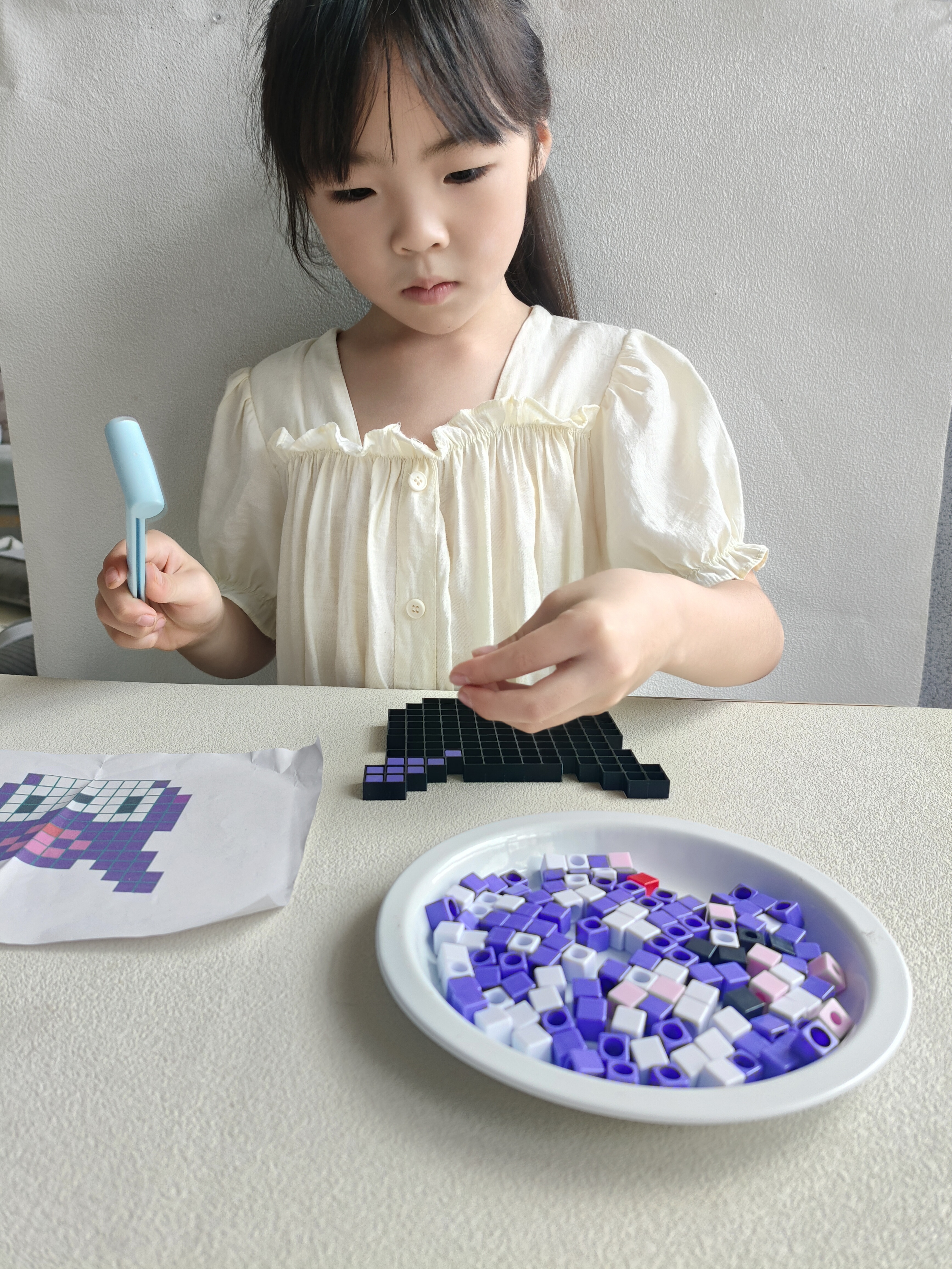 尚美贝贝儿童敲拼豆豆玩具套装手工diy材料包益智拼装搭男孩女孩生日礼物 实拍图