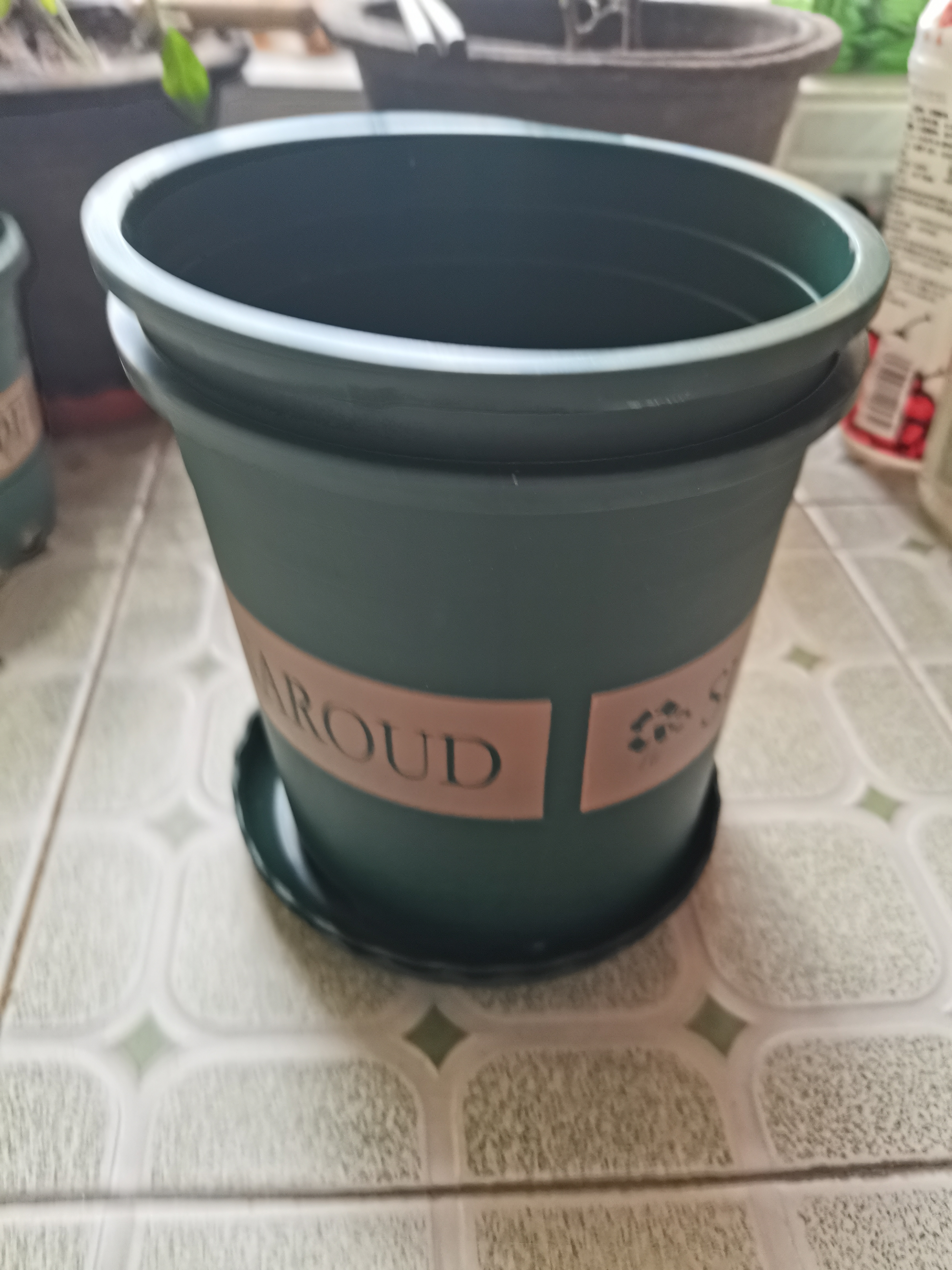 奥美优加仑盆花盆树脂透气防烂根塑料种植盆栽盆带托盘一体家用加厚 实拍图