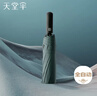 天堂伞 全自动雨伞三折 10骨加固一键开收易甩干简约商务自动伞 冷山绿 实拍图