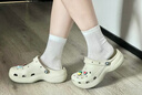 卡骆驰（CROCS）贝雅卡骆班洞洞鞋轻便耐磨一脚蹬休闲鞋女鞋时尚沙滩鞋|205089 黑色/白色-066(含智必星) 43 (270mm) 实拍图