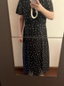 诗凡黎（‘S EIFINI）【 风铃裙】碎花V领短袖连衣裙2026春新款浪漫复古收腰气质长裙 黑色 预售[6月20日]发 L 晒单实拍图