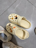 名创优品（MINISO）洞洞鞋女男款EVA夏外穿沙滩凉鞋防滑踩屎感情侣 卡其+趣味零食 实拍图