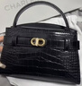 CHARLES&KEITH鳄鱼纹凯莉包手提斜挎婚包包女包生日礼物送女友CK2-50270880-1 Black黑色 S 实拍图