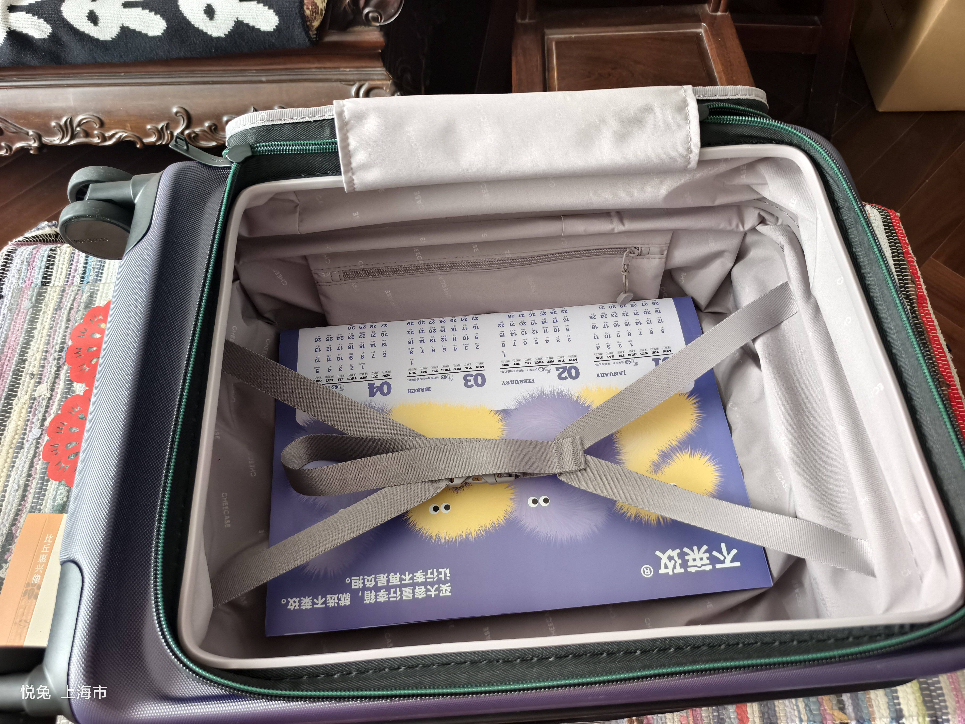 不莱玫大容量行李箱侧开盖拉杆箱旅行箱登机箱20英寸 乌梅紫色 实拍图