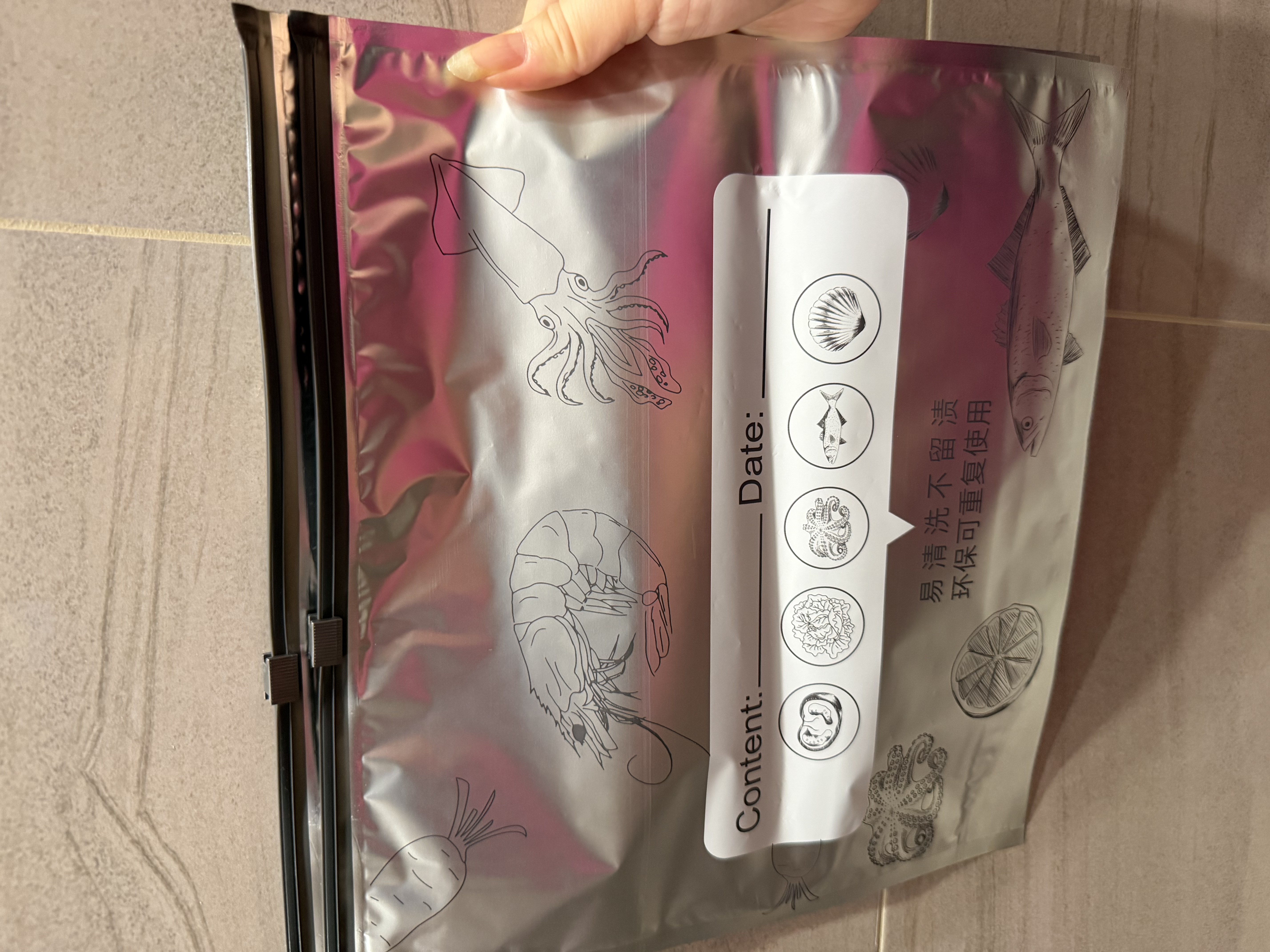 网诺铝箔保鲜袋食品级密实袋抗菌自封袋冰箱食物冷藏冷冻收纳袋 【99.9%抗菌】大中小号共30个装 实拍图