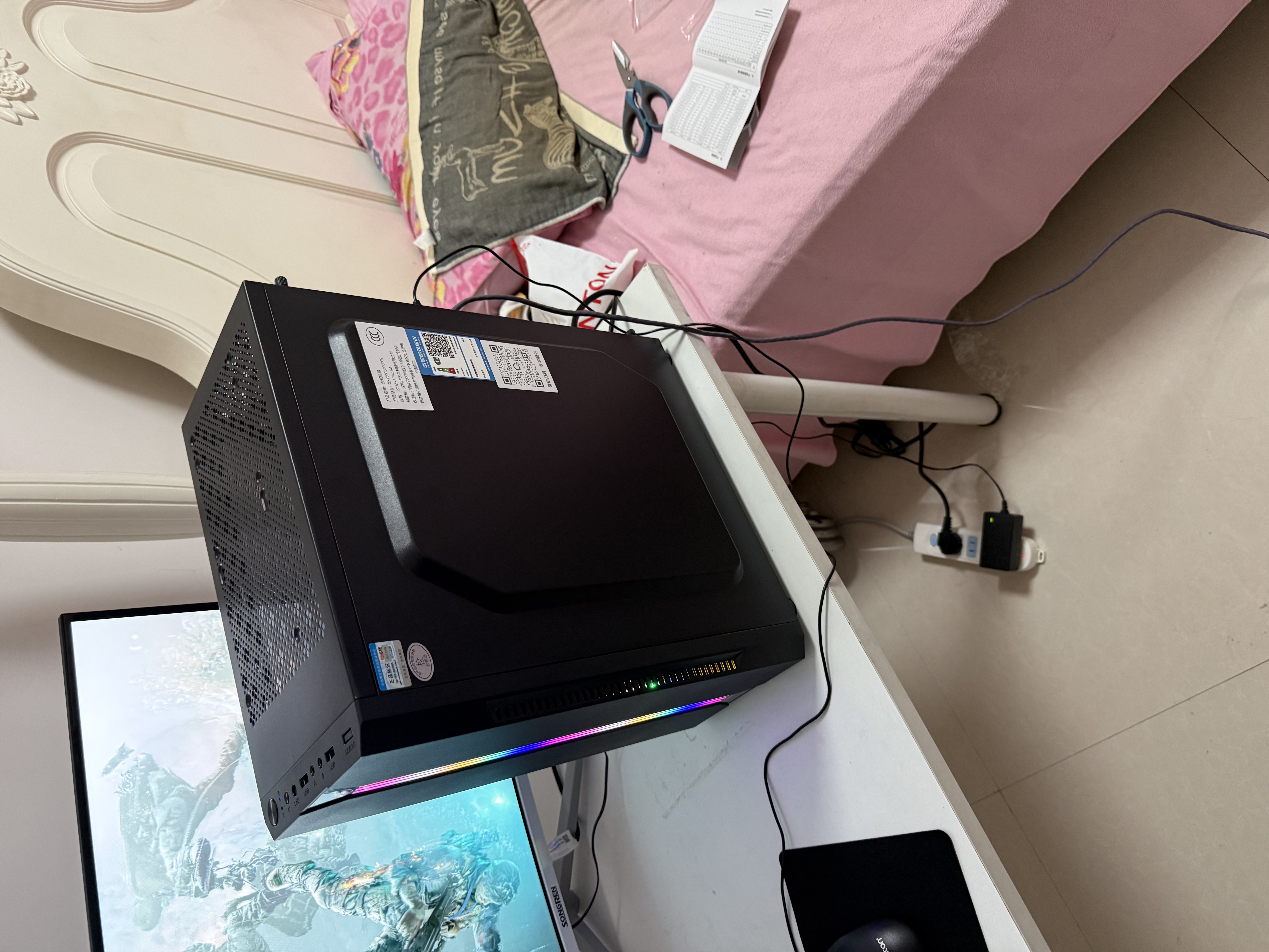 逆昂128G内存酷睿i7升72芯电竞台式机电脑5060电竞主机吃鸡独显办公组装大额补贴家用游戏水冷电脑整机 主机+32英寸【高刷显示器+键鼠套装】 套七：i9级58芯/RTX4050/1T/电竞直播 实拍图