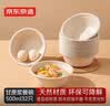 京东京造 一次性碗餐盒餐具 食品级耐高温加厚甘蔗浆纸碗500ml*32只 实拍图