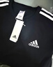 adidas纯棉休闲百搭三条纹针织运动圆领短袖T恤上衣男夏阿迪达斯 黑色/白   2XL 实拍图