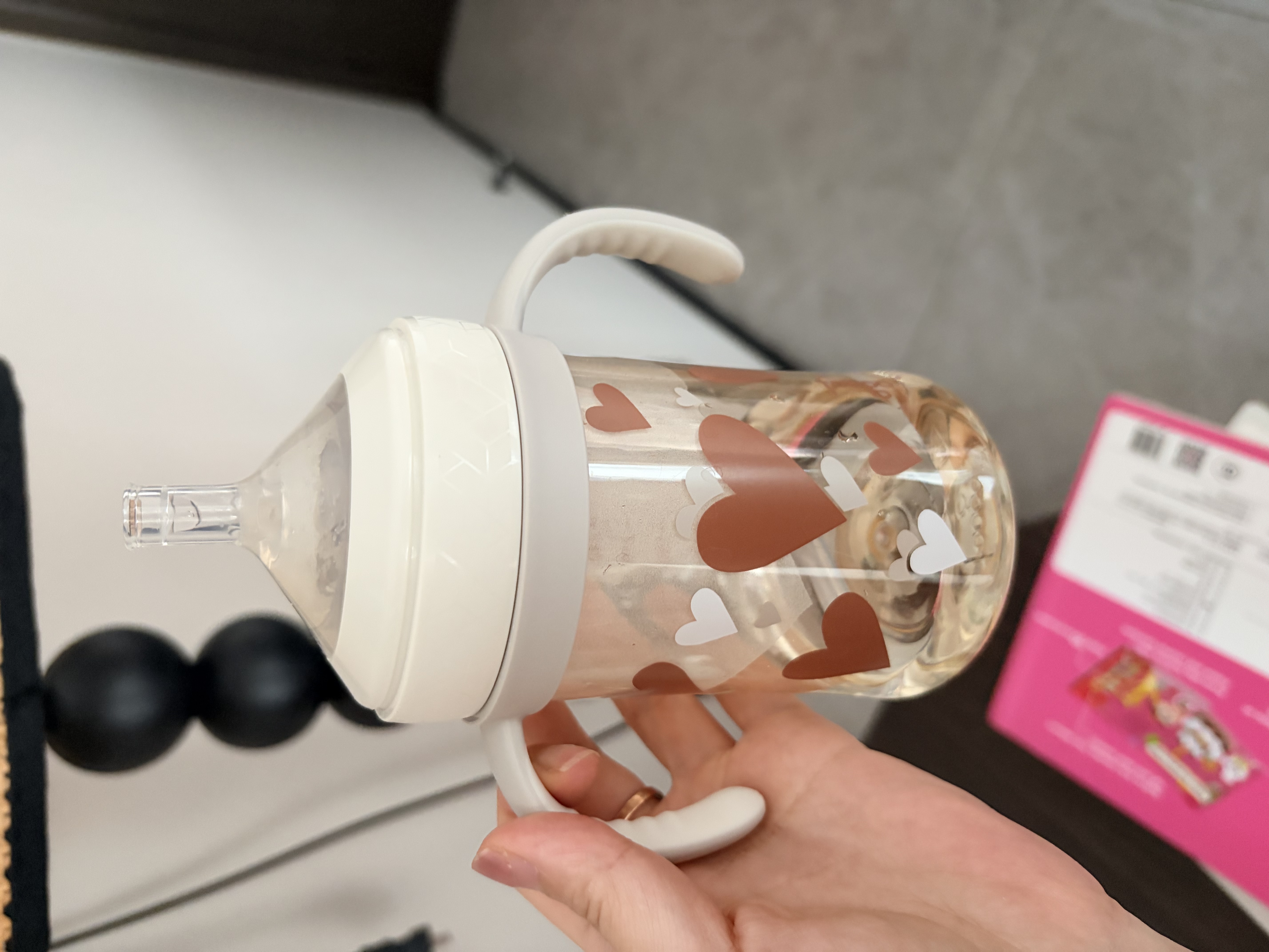 膳魔师（THERMOS）儿童水杯PPSU直吸学饮杯奶瓶婴幼儿牛奶杯十字防呛喝奶瓶宝宝水杯 【爱心】直吸学饮杯330ml  FCPC 实拍图