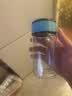 双层玻璃杯隔热防爆小号便携旅行防烫家用迷你随手杯简约加厚双层 阳光蓝色盖多彩杯 188ml 1只 实拍图