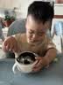 世喜宝宝勺子元宝勺子1岁-3岁婴幼儿自主进食学吃饭训练勺不锈钢叉勺 胡桃棕 实拍图