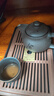 赏福茶盘家用轻奢现代小型沥储水式茶台功夫茶具竹茶盘简约托盘 SS黑色密胺古纹茶盘-小号 【尺寸看图标注】 实拍图