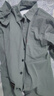 皮尔卡丹（pierre cardin）真口袋纯棉免烫衬衫男士宽松版七分袖衬衣工装作服男装外套春秋 高质量纯棉料七分袖5008(灰绿色) XL 130斤-155斤 实拍图