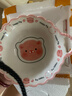 釉下彩可爱卡通碗碟套装家用高颜值陶瓷碗筷盘餐具 可爱猪猪花篮碗2件套 实拍图