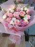 馨仪鲜花速递玫瑰向日葵康乃馨花束送女友生日礼物全国同城配送 11朵粉玫瑰混搭花束 实拍图