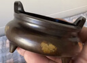 轩椽阁紫铜色熏香炉洒金苏工供奉上香炉家用供佛财神关公插香焚香宣德炉 实拍图