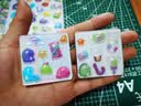 具才3d立体浮雕儿童贴纸女孩美甲造景水晶可爱卡通造景diy手账透明豆豆遮丑电脑手机壳不留胶背贴装饰 实拍图
