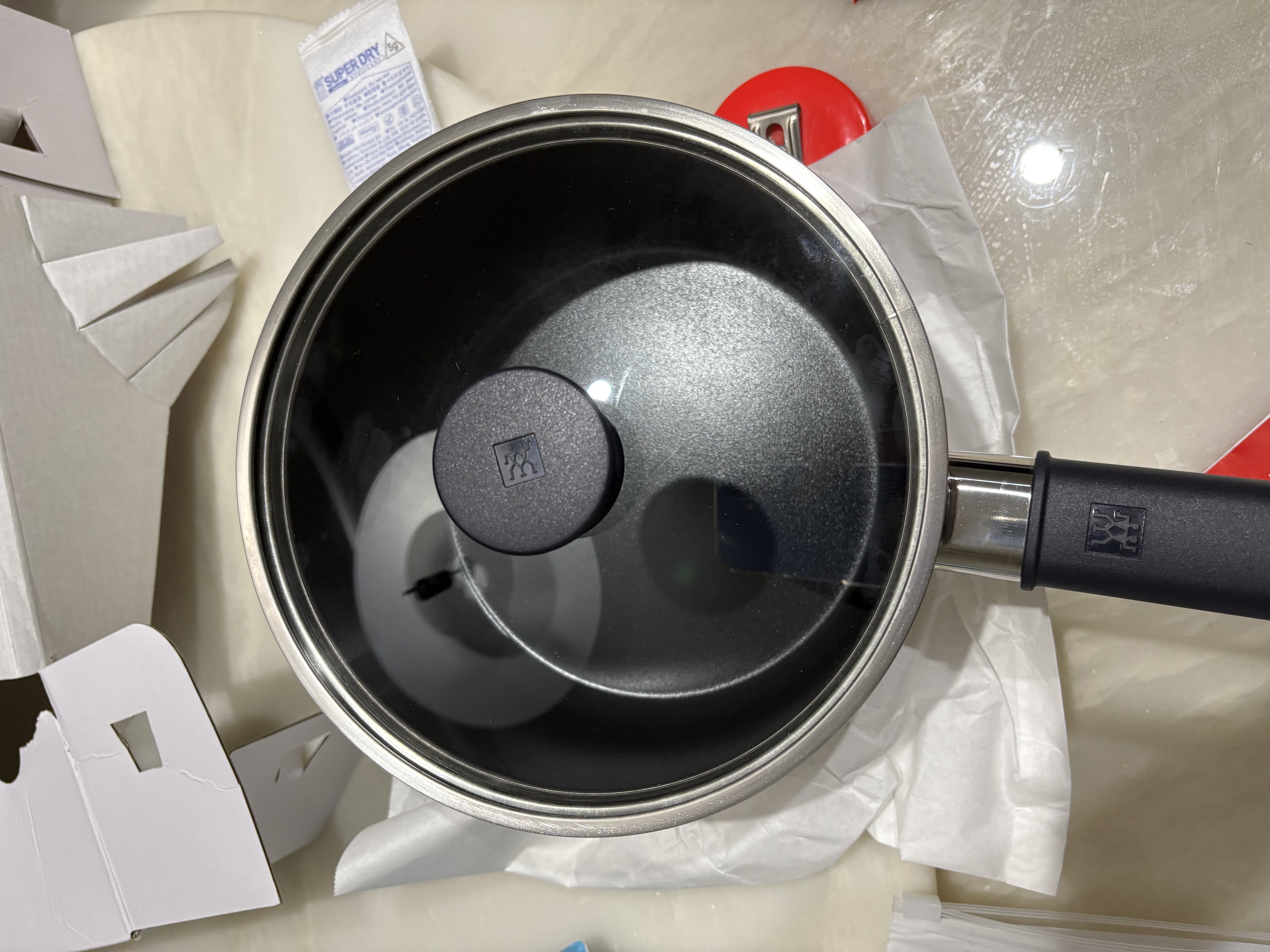 双立人（ZWILLING）有钛奶锅汤锅不锈钢抗黄外壁婴儿辅食锅一人食泡面煮面小奶锅18cm 实拍图